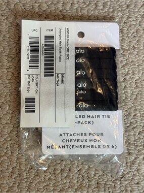 ALO Yoga Black Elastic Hair Ties (6-Pack)